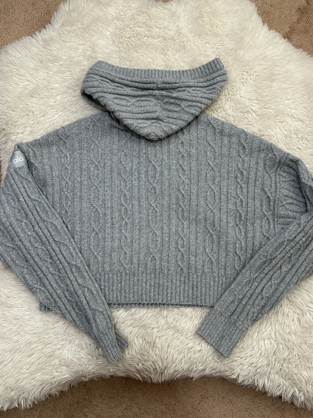 ALO Yoga Cable knit Winter Bliss hoodie & Bliss Pant Matching Set